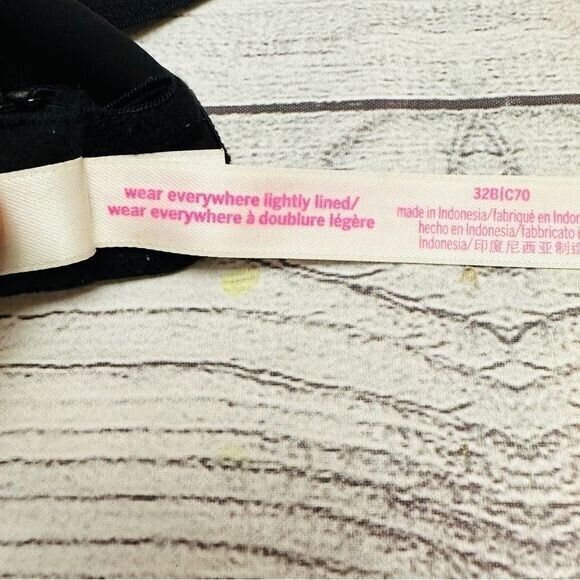 Victoria's Secret Bra 32B Black Wear Everywhere Lightly Lined Push-up - Picture 6 of 7